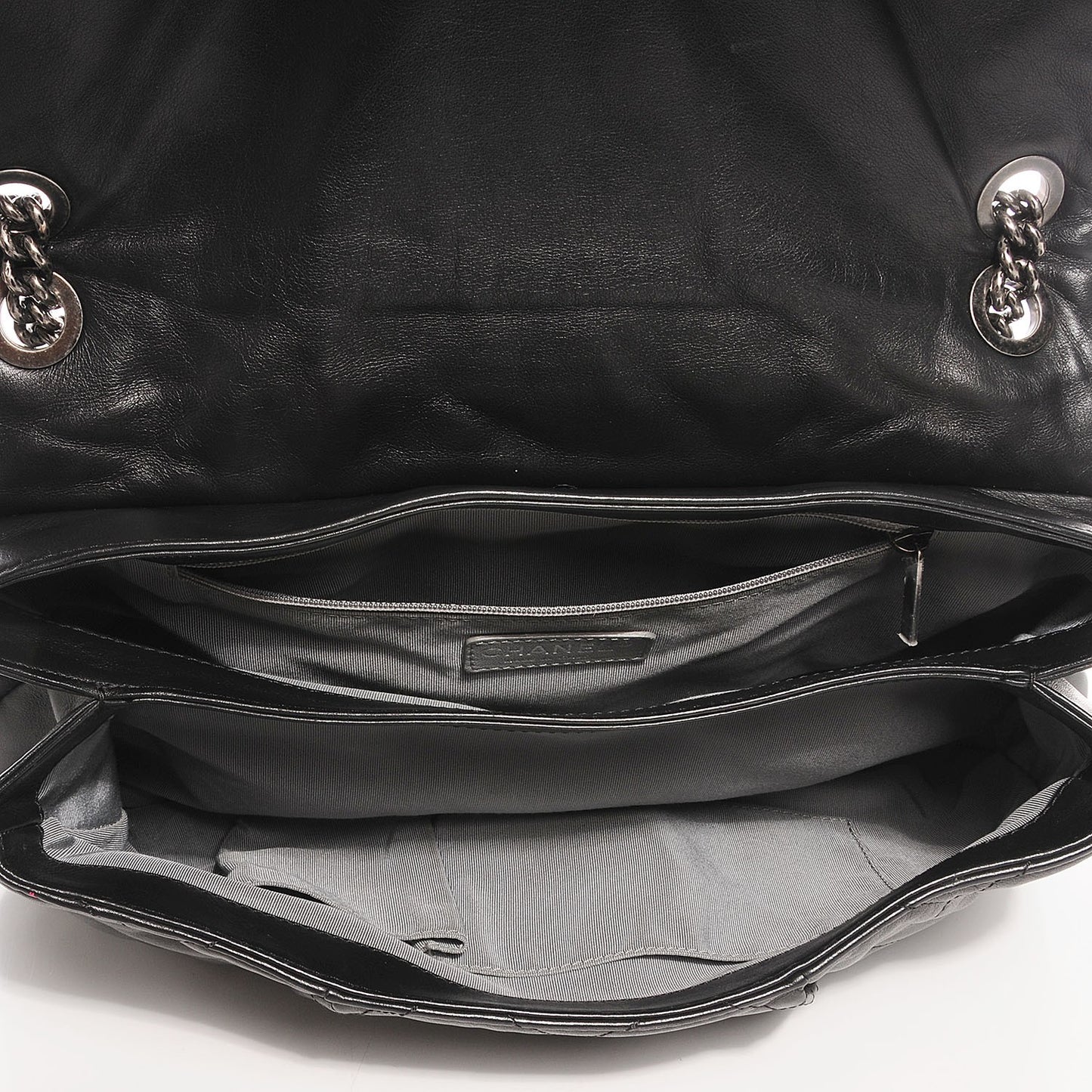 Calfskin Coco Pleats Flap Black