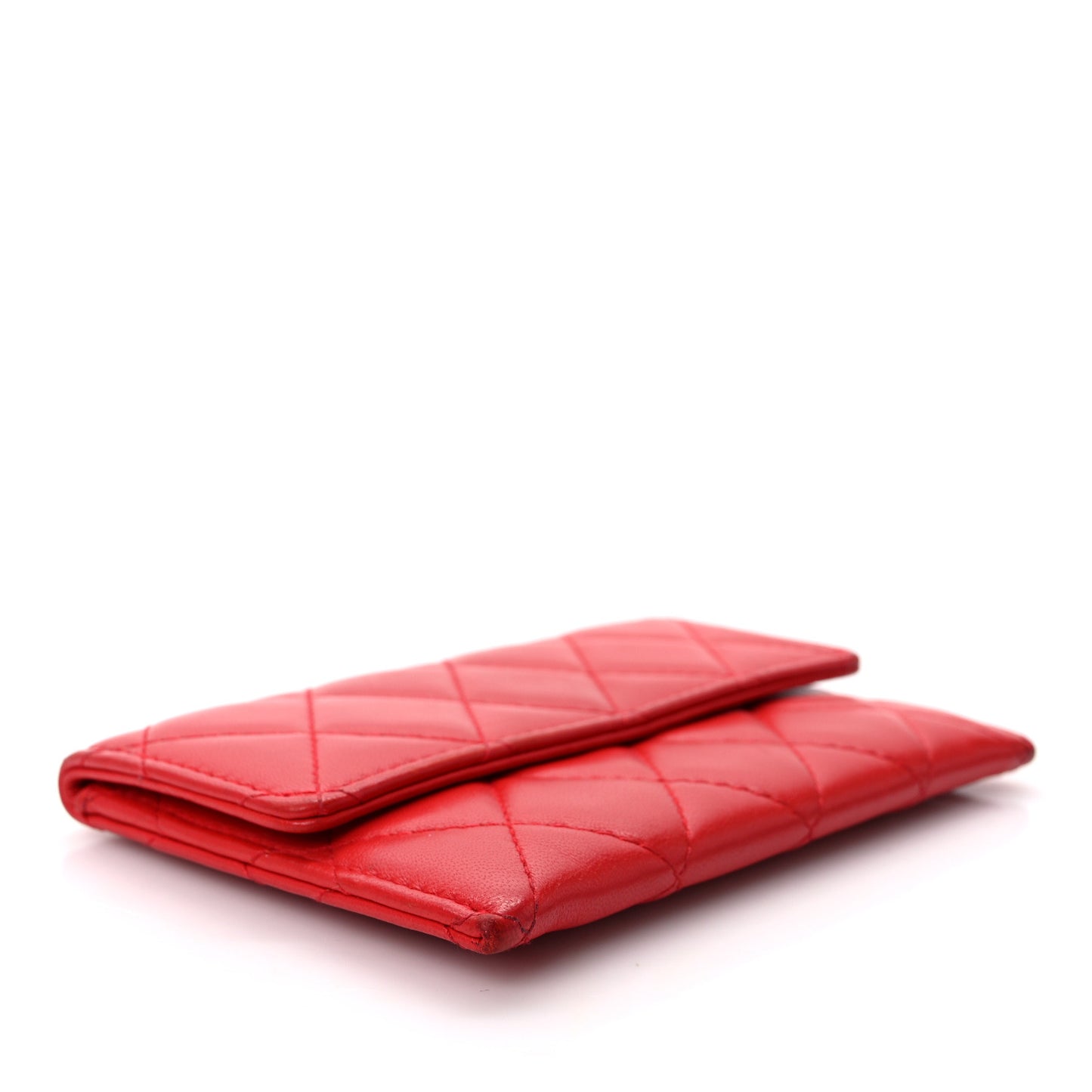 Lambskin Quilted Pouch Red