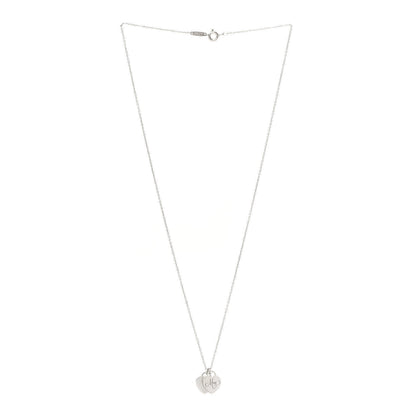 Tiffany Sterling Silver Double Heart Tag Mom Pendant Necklace 3 of 6