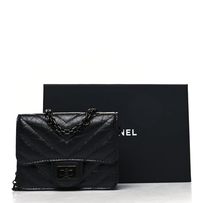 Chanel Aged Calfskin Chevron Quilted Reissue Belt Bag Black 12 of 12
