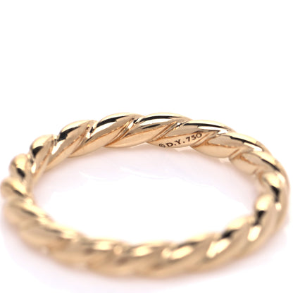 David Yurman 18K Yellow Gold 2.7mm Pave Flex Ring 49 4.75 4 of 4
