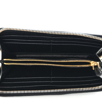 Prada Saffiano Metal Zip Around Wallet Black 5 of 15