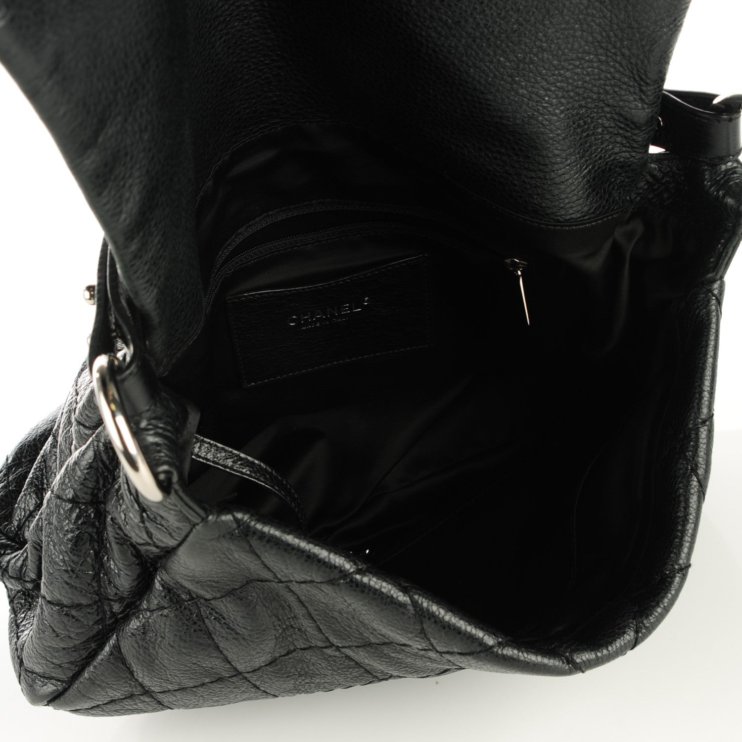Chanel Glazed Calfskin XL On The Road Flap Black 7 of 7