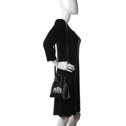 Balenciaga Grained Calfskin Cities Paris XXS Ville Top Handle Bag Black White 2 of 8