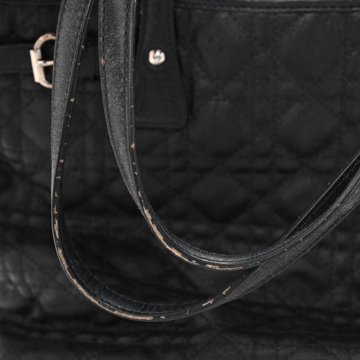 Coated Canvas Cannage Small Panarea Tote Black