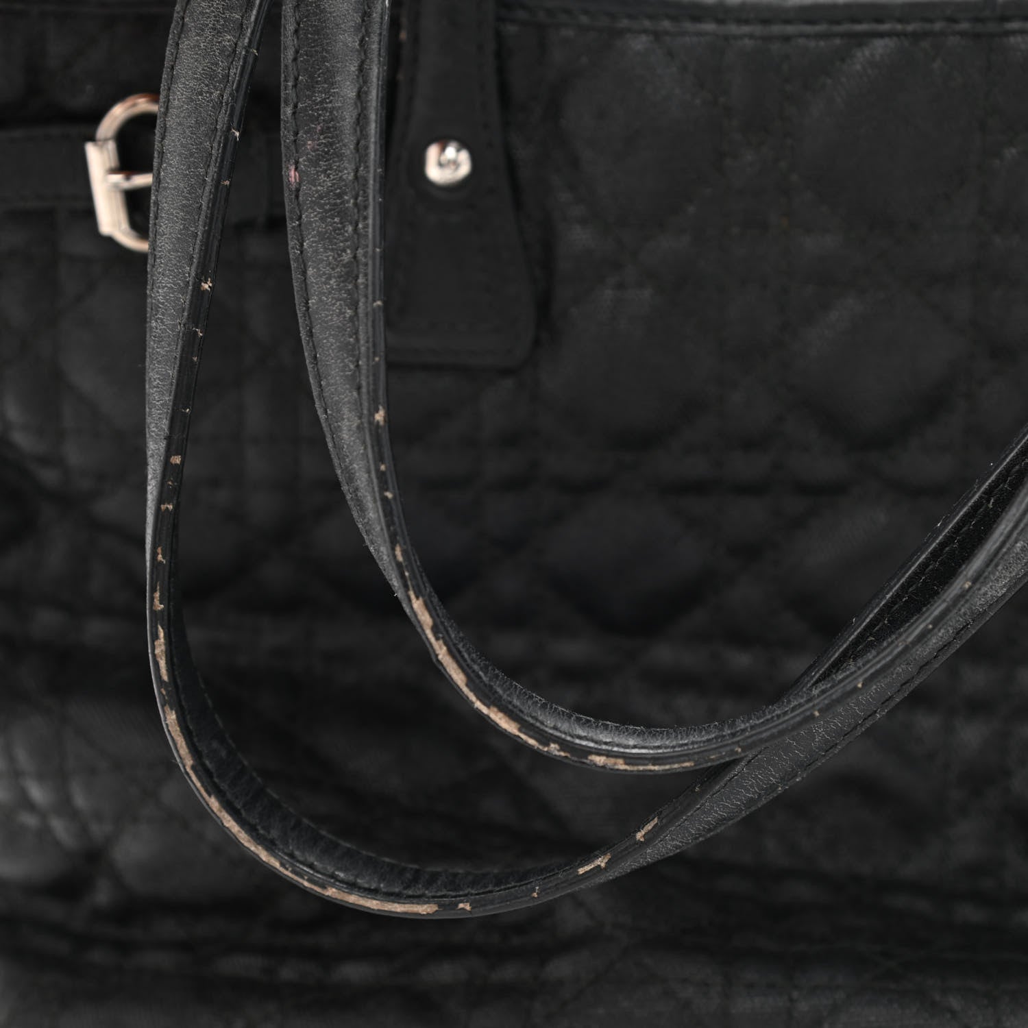Christian Dior Coated Canvas Cannage Small Panarea Tote Black 12 of 15