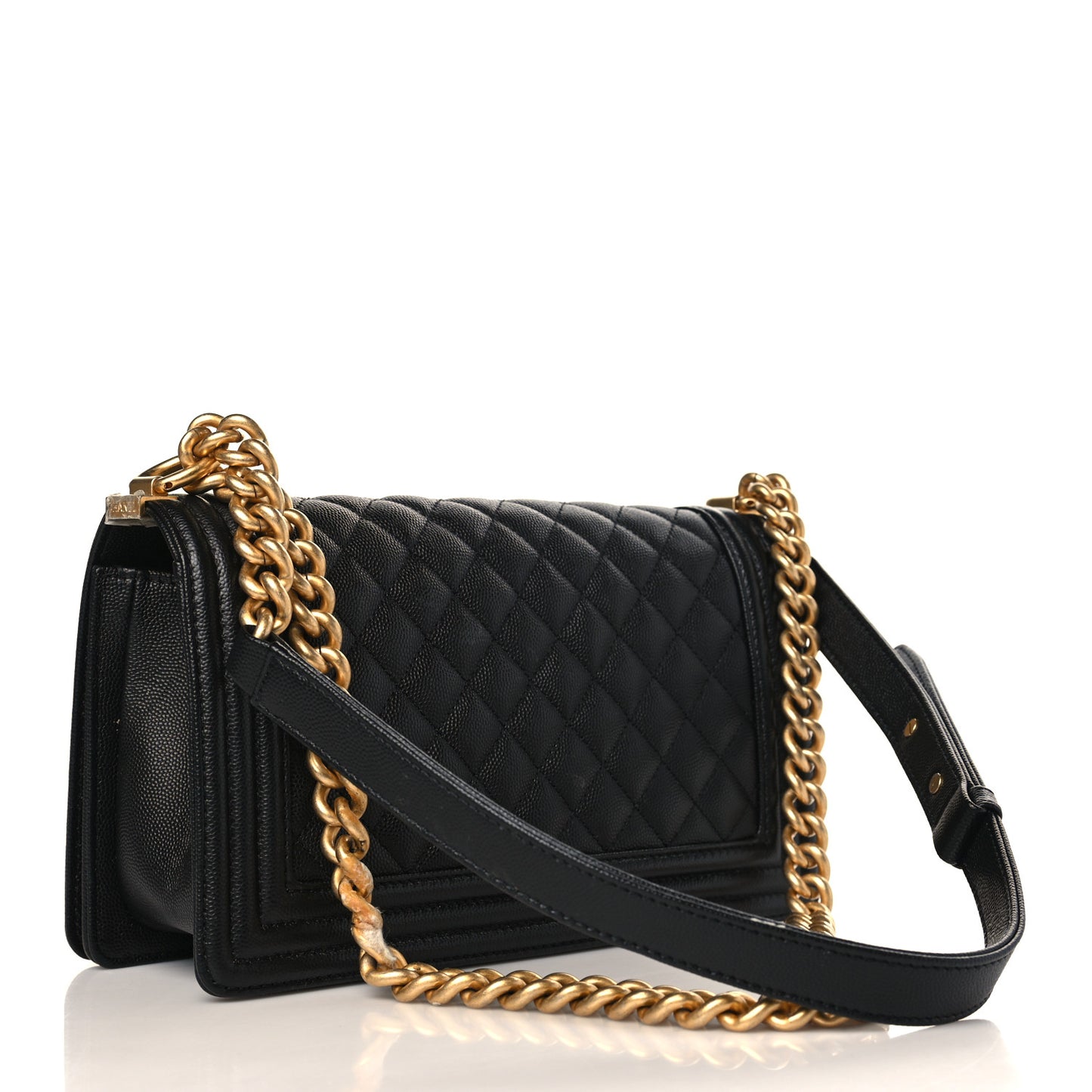 Caviar Quilted Medium Boy Flap Black