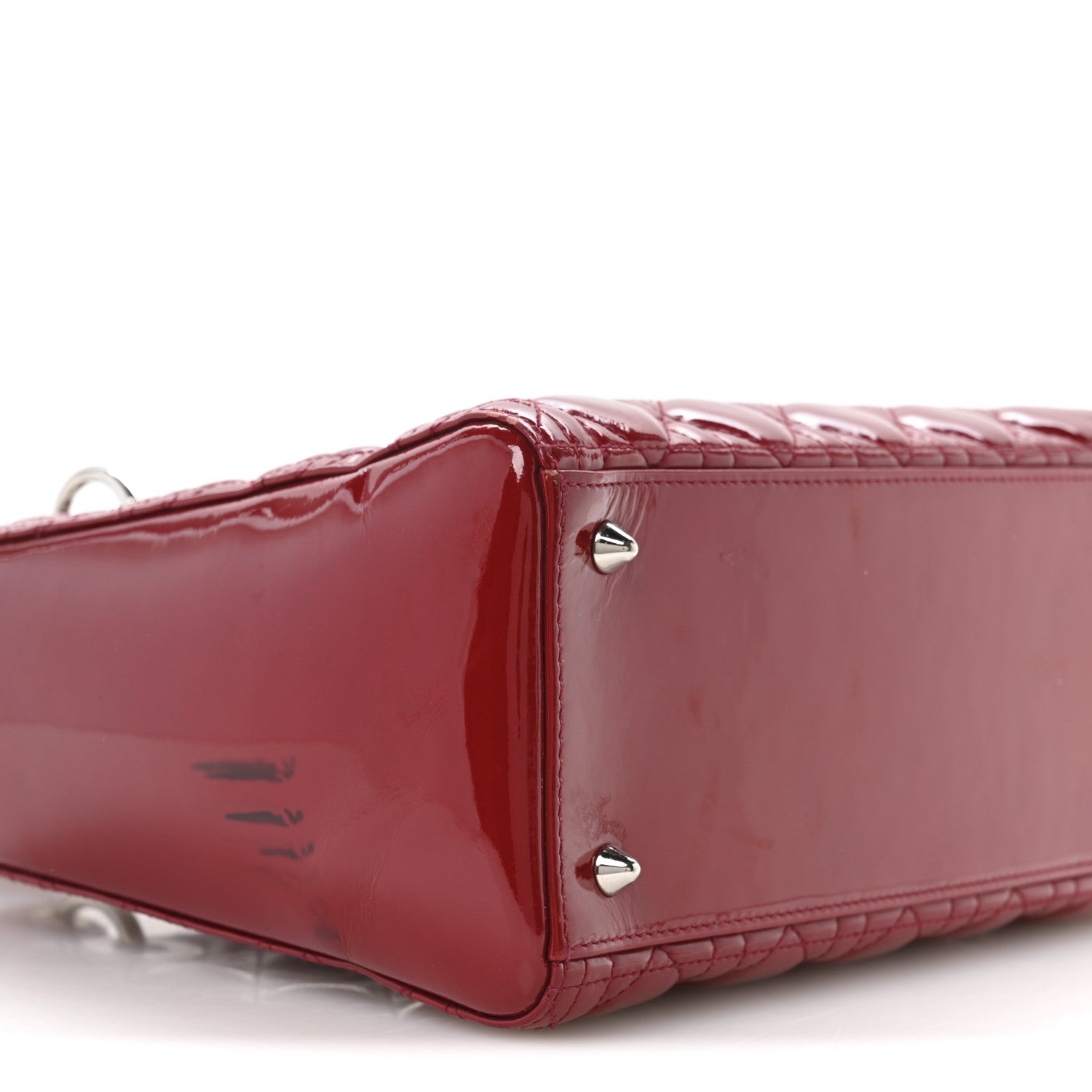 Christian Dior Patent Cannage Medium Lady Dior Red 9 of 11