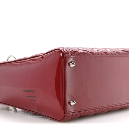 Christian Dior Patent Cannage Medium Lady Dior Red 9 of 11