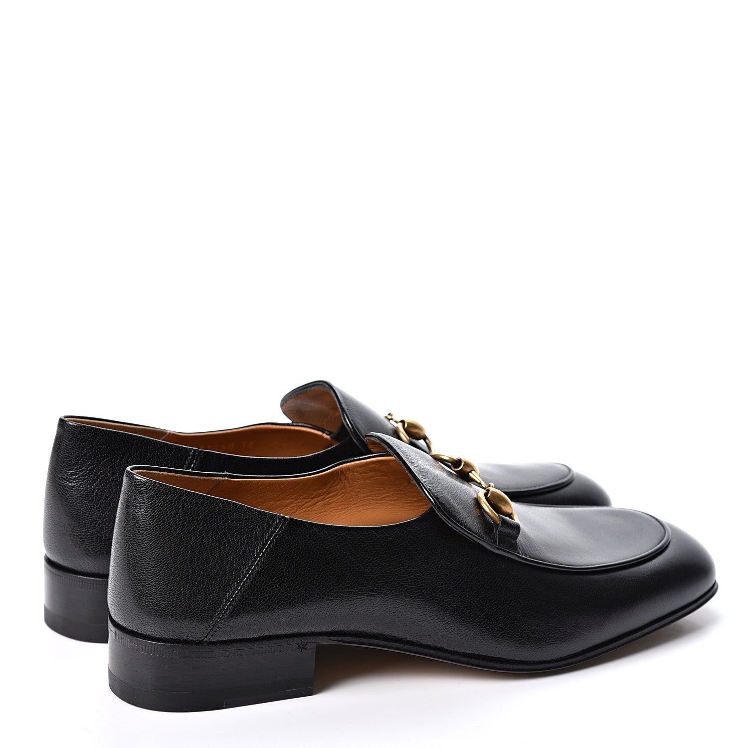 Gucci Goatskin Womens Horsebit Mid-Heel Loafers 38 Black 4 of 9