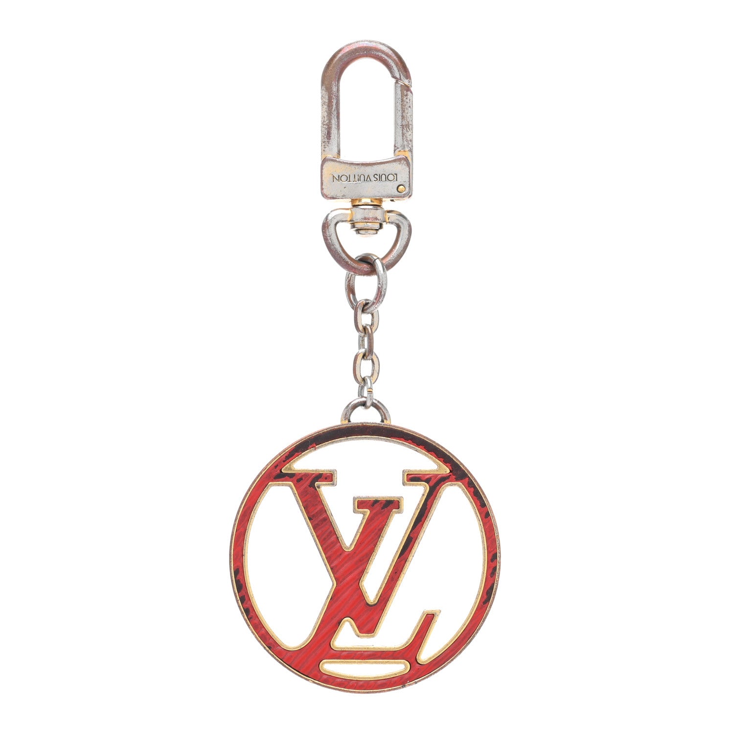 Louis Vuitton Epi LV Circle Bag Charm Key Holder Red Pink 1 of 3