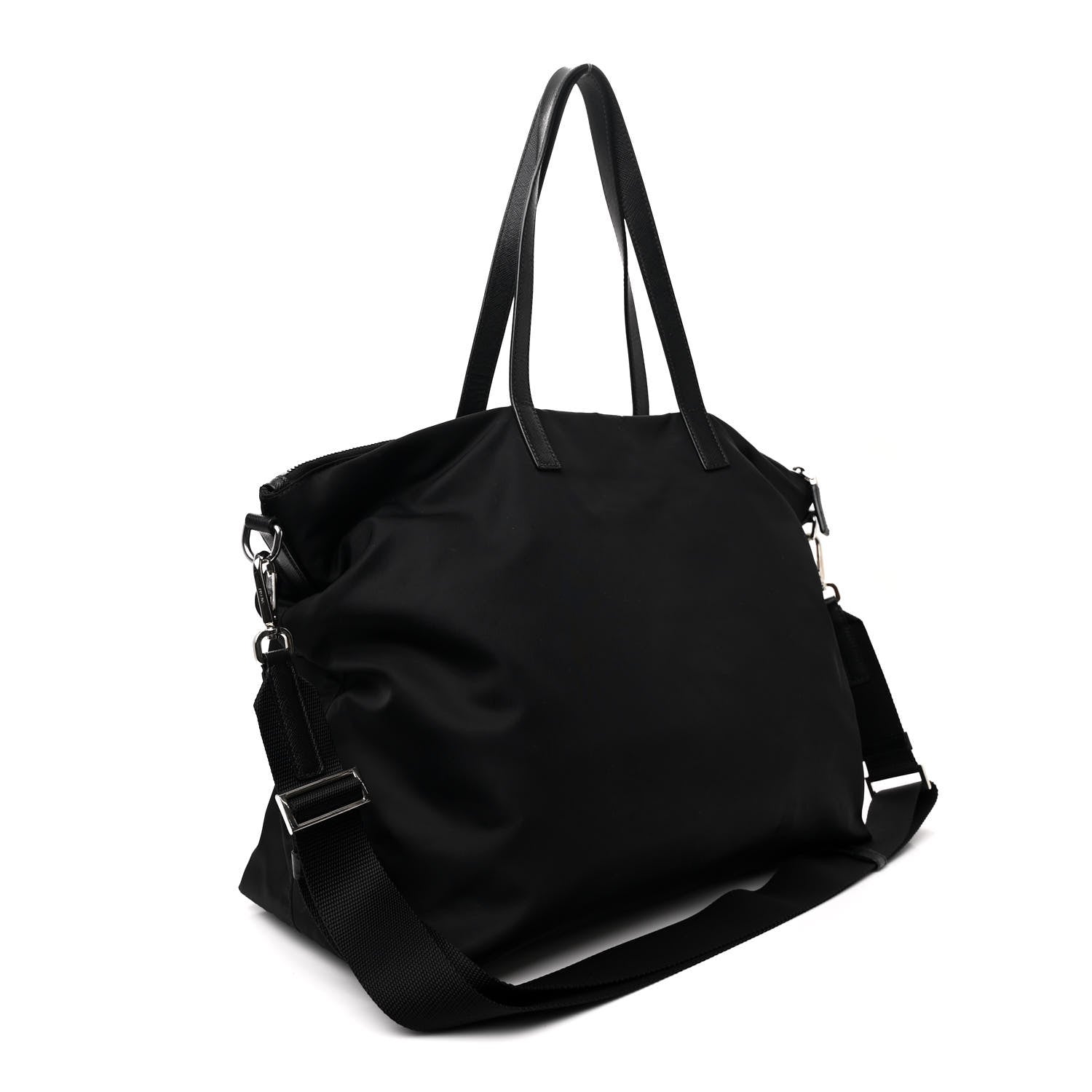 Prada Tessuto Nylon Saffiano Tote Black 3 of 11