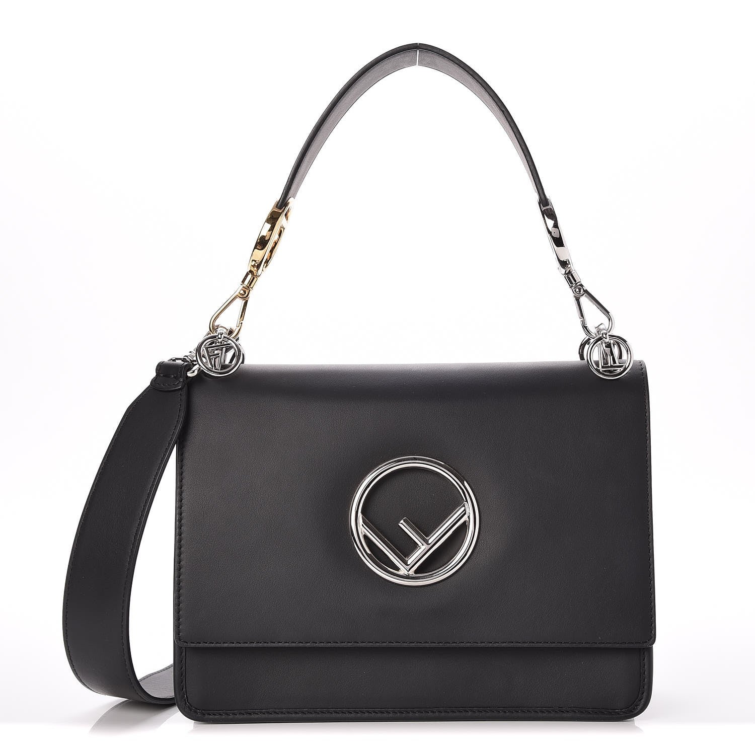 Fendi Vitello Century Opaco F is Fendi Kan I Shoulder Bag Black 1 of 7