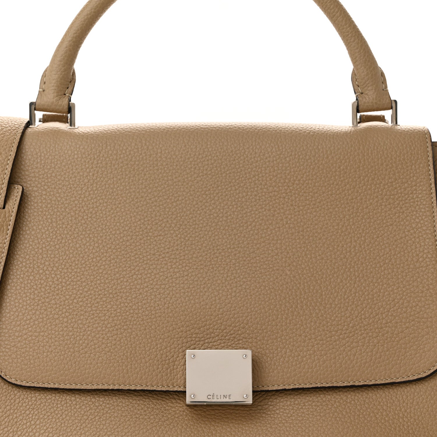 Celine Drummed Calfskin Suede Small Trapeze Dune 7 of 9