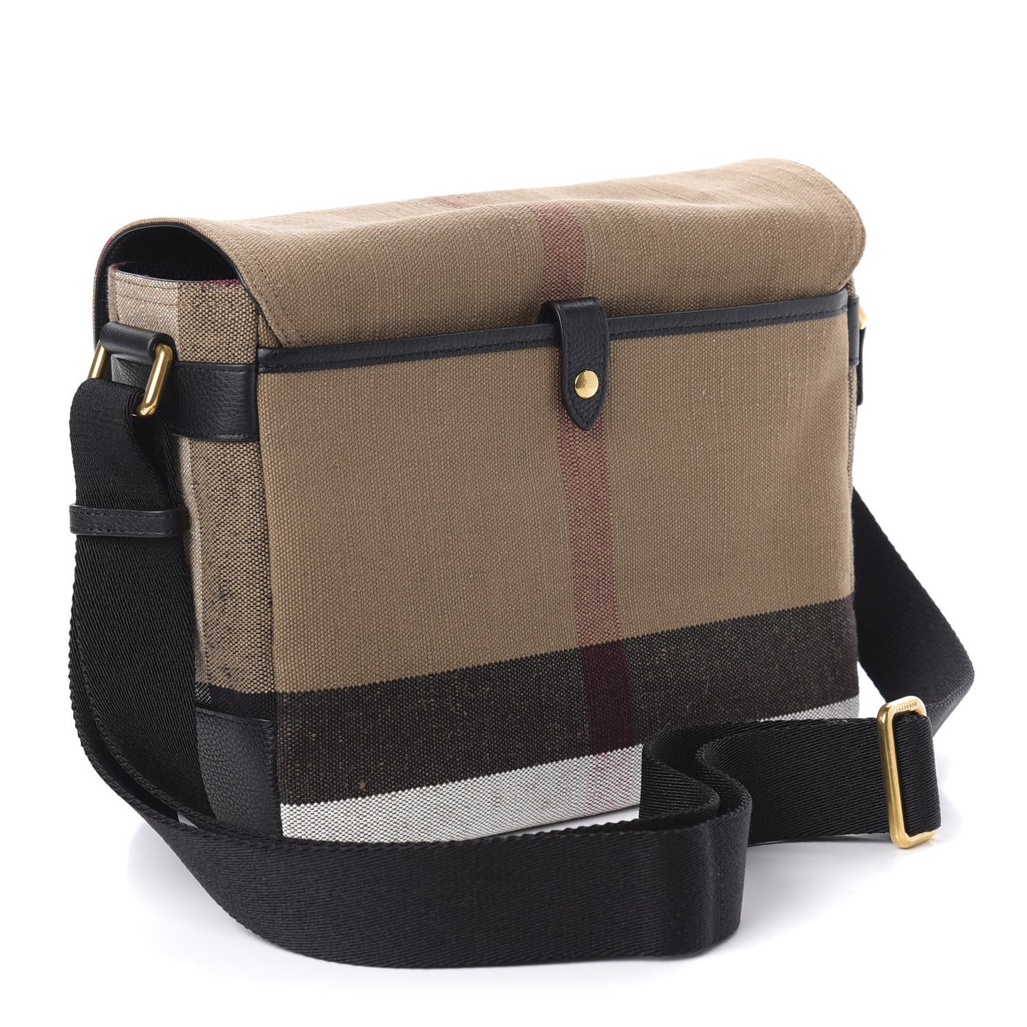 Canvas Mega Check Large Baildon Messenger Bag Black
