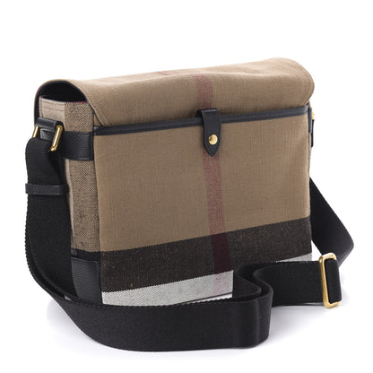 Burberry Canvas Mega Check Large Baildon Messenger Bag Black 3 of 11