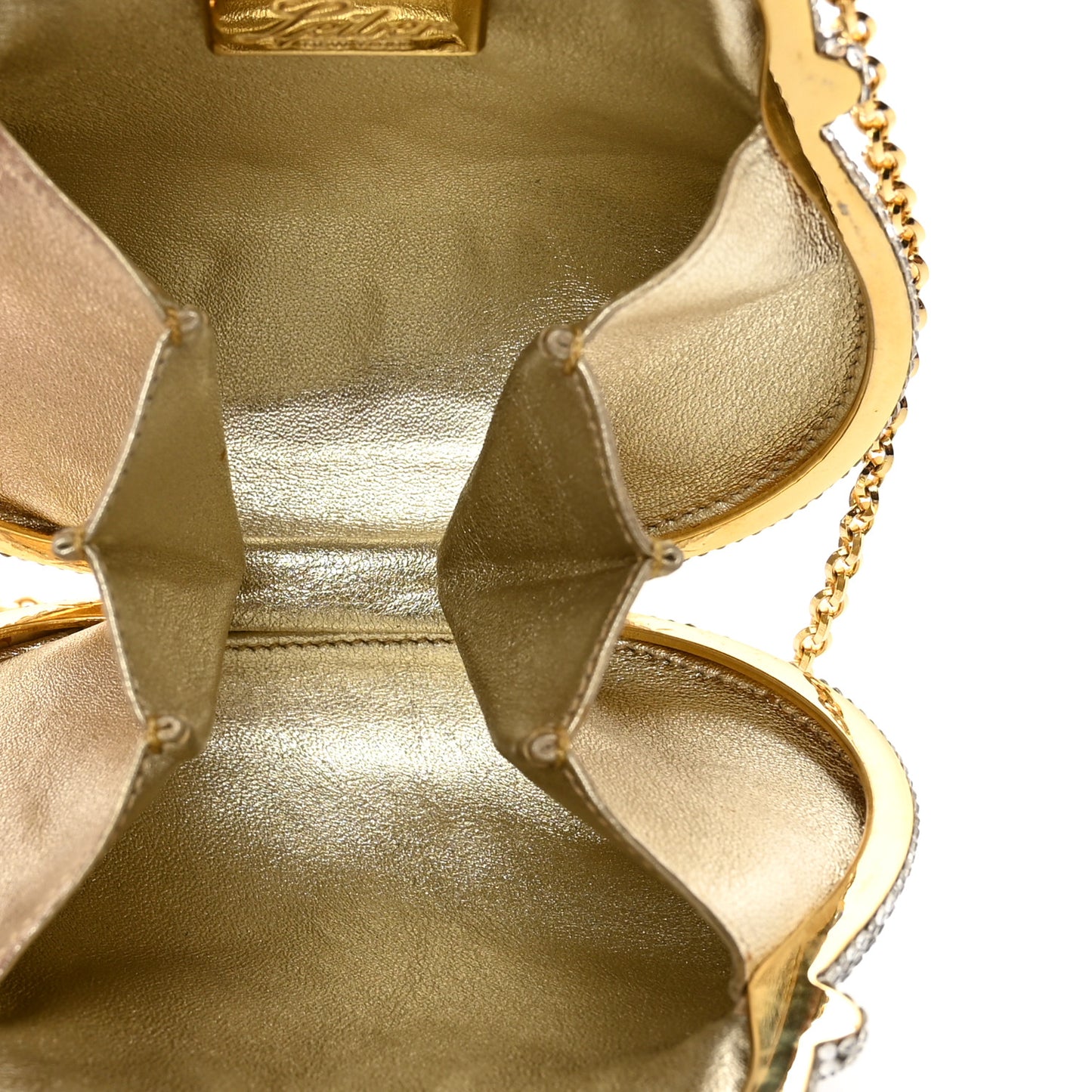 Swarovski Crystal Chatelaine Minaudiere Clutch Silver Gold