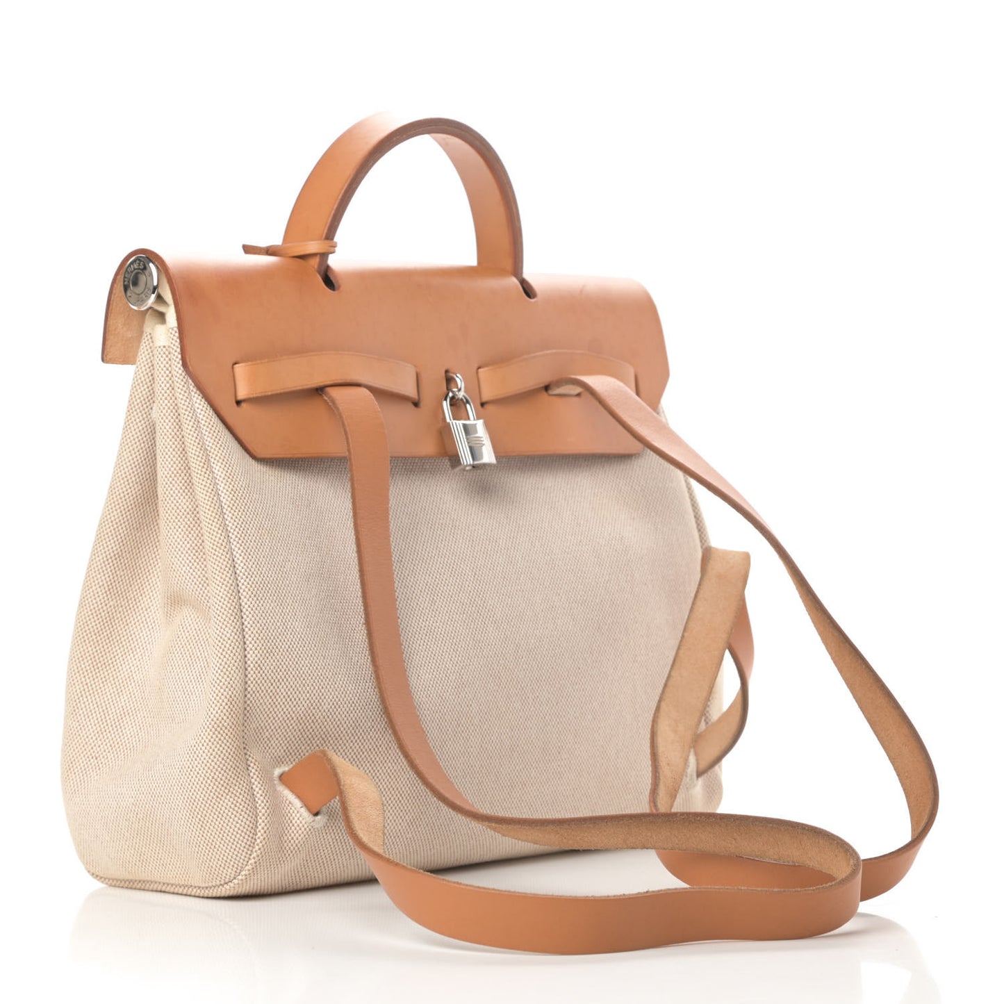 Toile Vache Calfskin Herbag 30 PM Backpack Natural