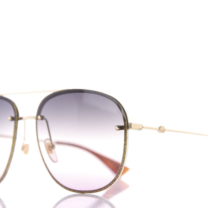 Gucci Metal Glitter Aviator Sunglasses G0227S Gold 8 of 8