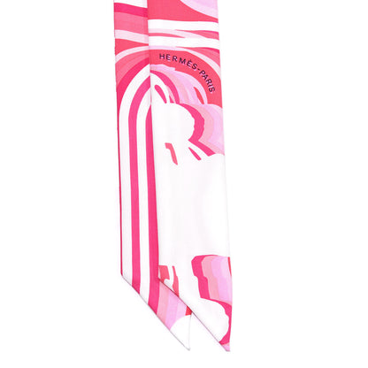 Hermes Silk Brides de Gala Shadow Twilly Rose Blanc Fuchsia 2 of 4