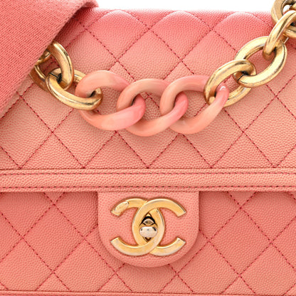 Chanel Caviar Quilted Medium Sunset On The Sea Flap Coral 8 of 10