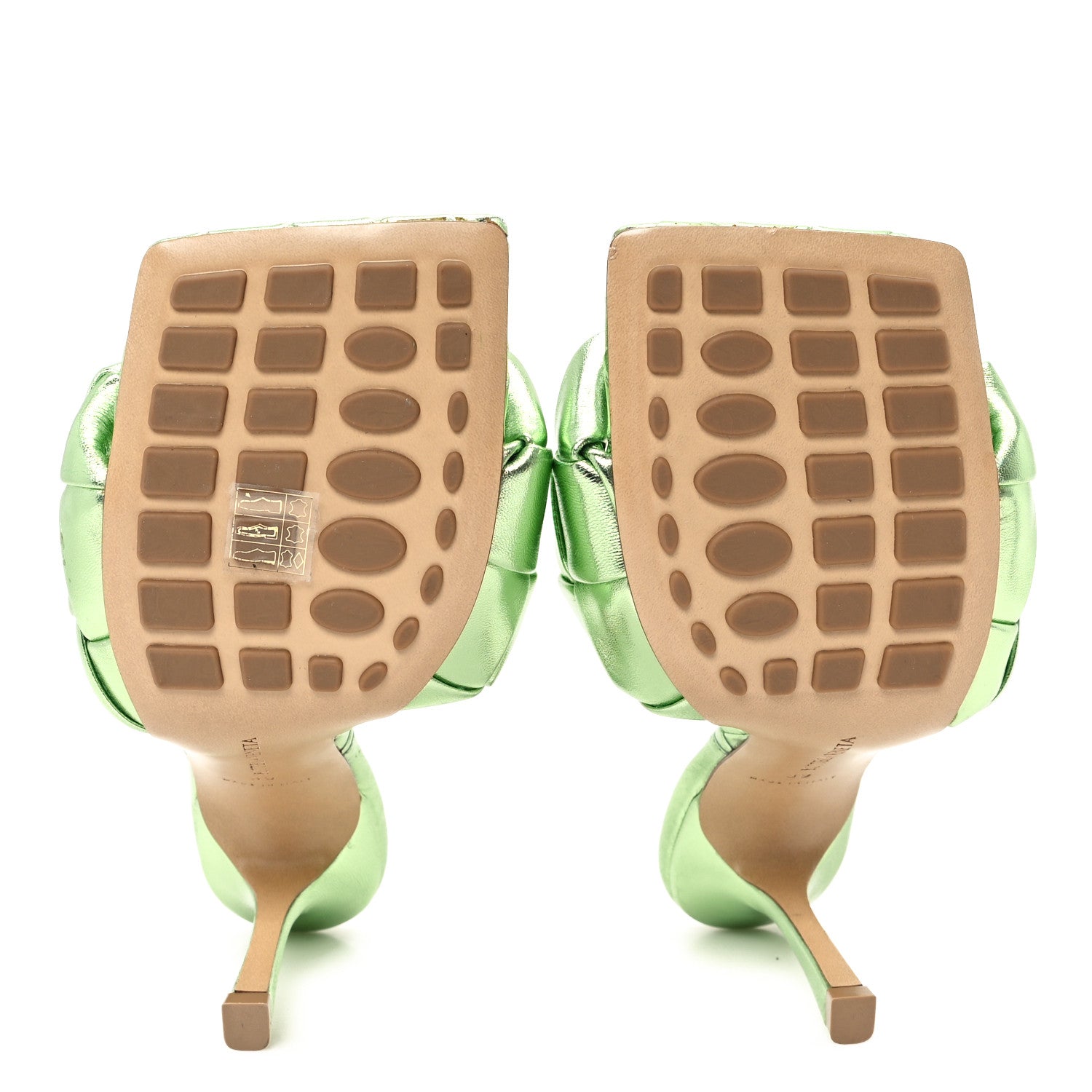 Bottega Veneta Metallic Nappa Maxi Reflection Weave Lido 90mm Mule Sandals 39 Pistachio 6 of 8