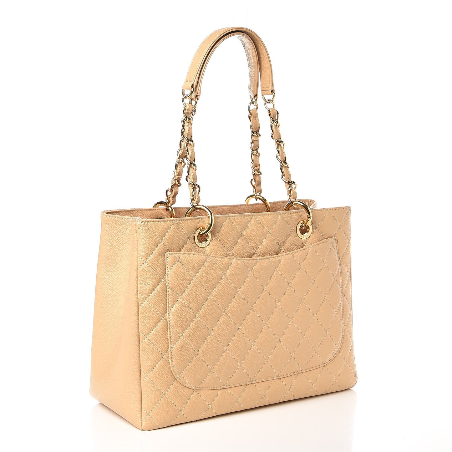 Caviar Quilted Grand Shopping Tote GST Beige Clair