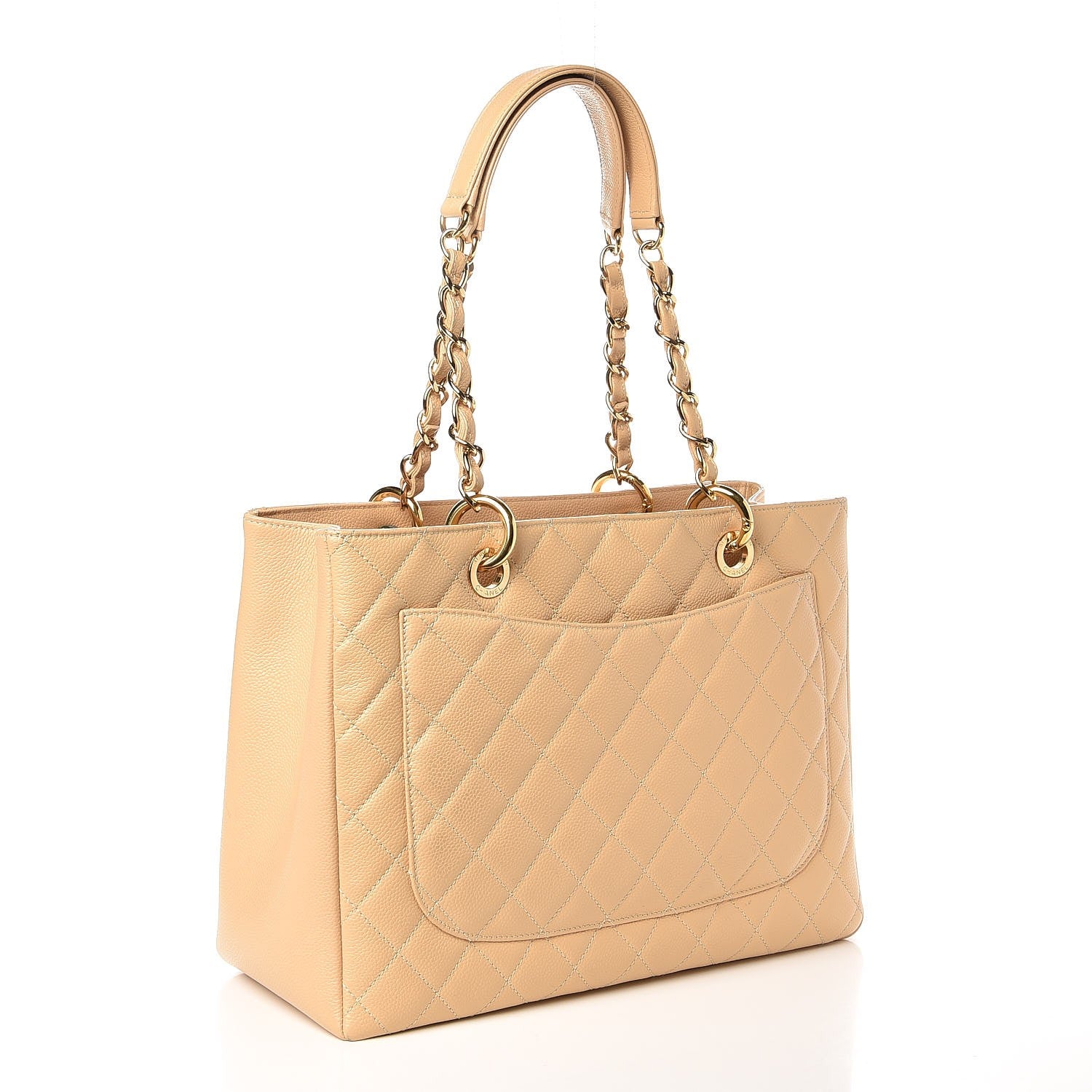 Chanel Caviar Quilted Grand Shopping Tote GST Beige Clair 4 of 13