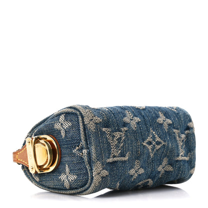 Louis Vuitton Monogram Denim Pochette Speedy PM Key Holder Blue 4 of 10