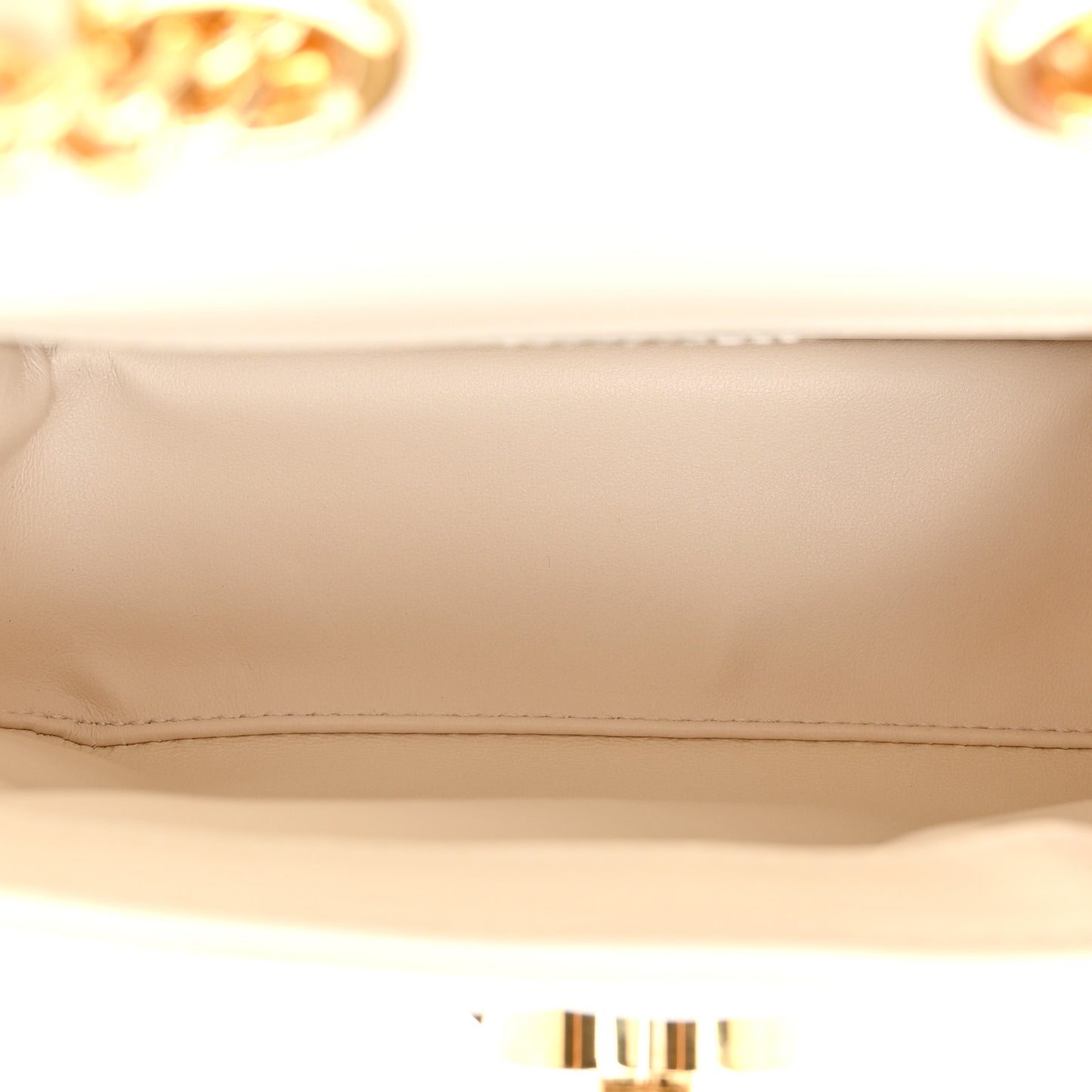 Calfskin Quilted Small Deco Shoulder Bag Mystic White