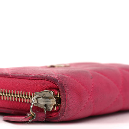 Chanel Lambskin Quilted Zip Coin Purse Fuchsia 8 of 9