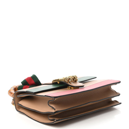 Gucci Calfskin Bamboo Web Medium Dionysus Top Handle Bag Camelia Bright Evergreen Hibiscus Red 4 of 11