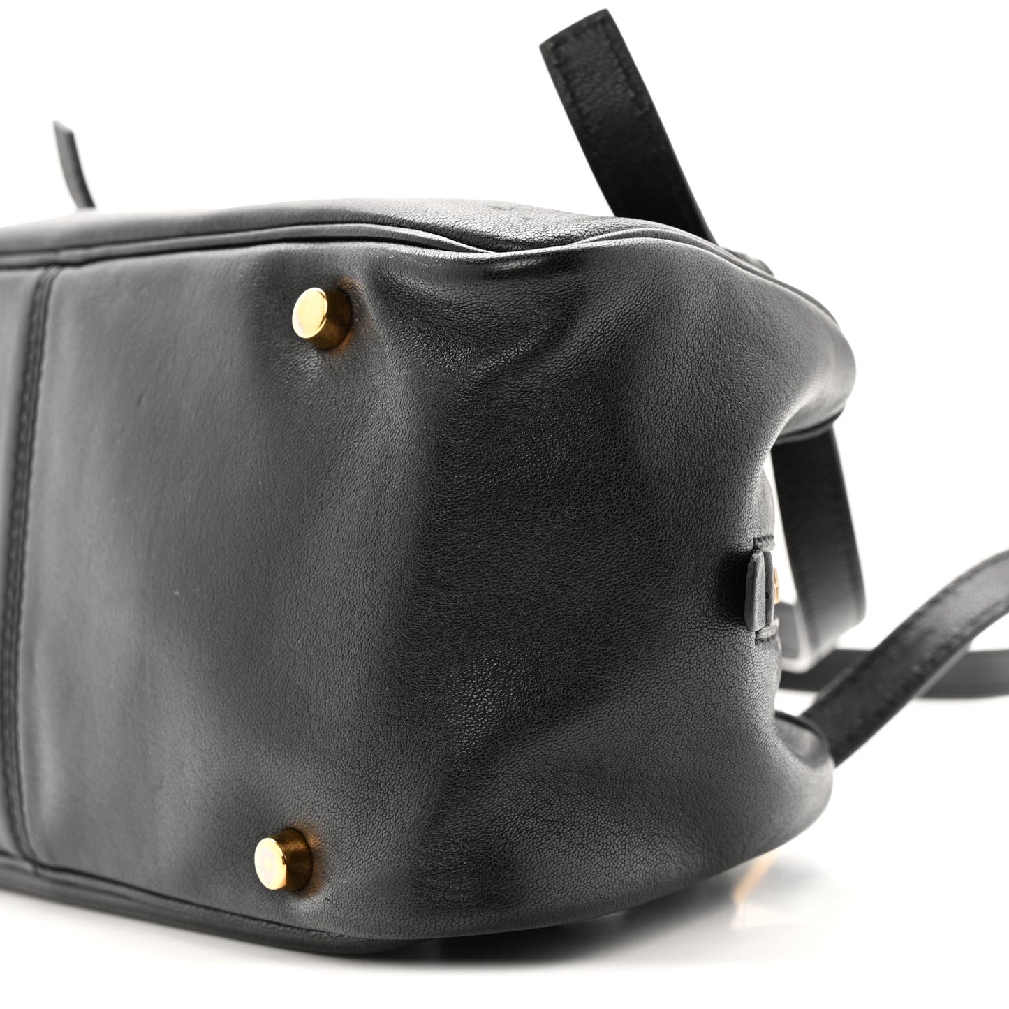 Lambskin Tag Bowling Bag Black