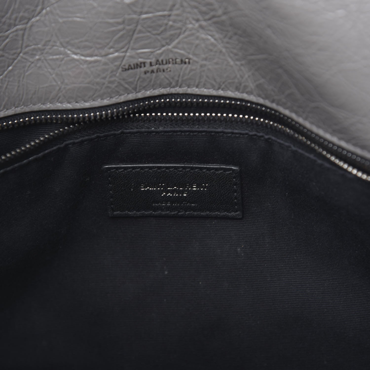 Saint Laurent Crinkled Calfskin Matelasse Monogram Medium Niki Chain Satchel Fog 6 of 10