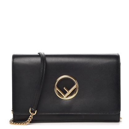 Fendi Vitello Liberty Lucido F is Fendi Wallet on Chain Black 1 of 7
