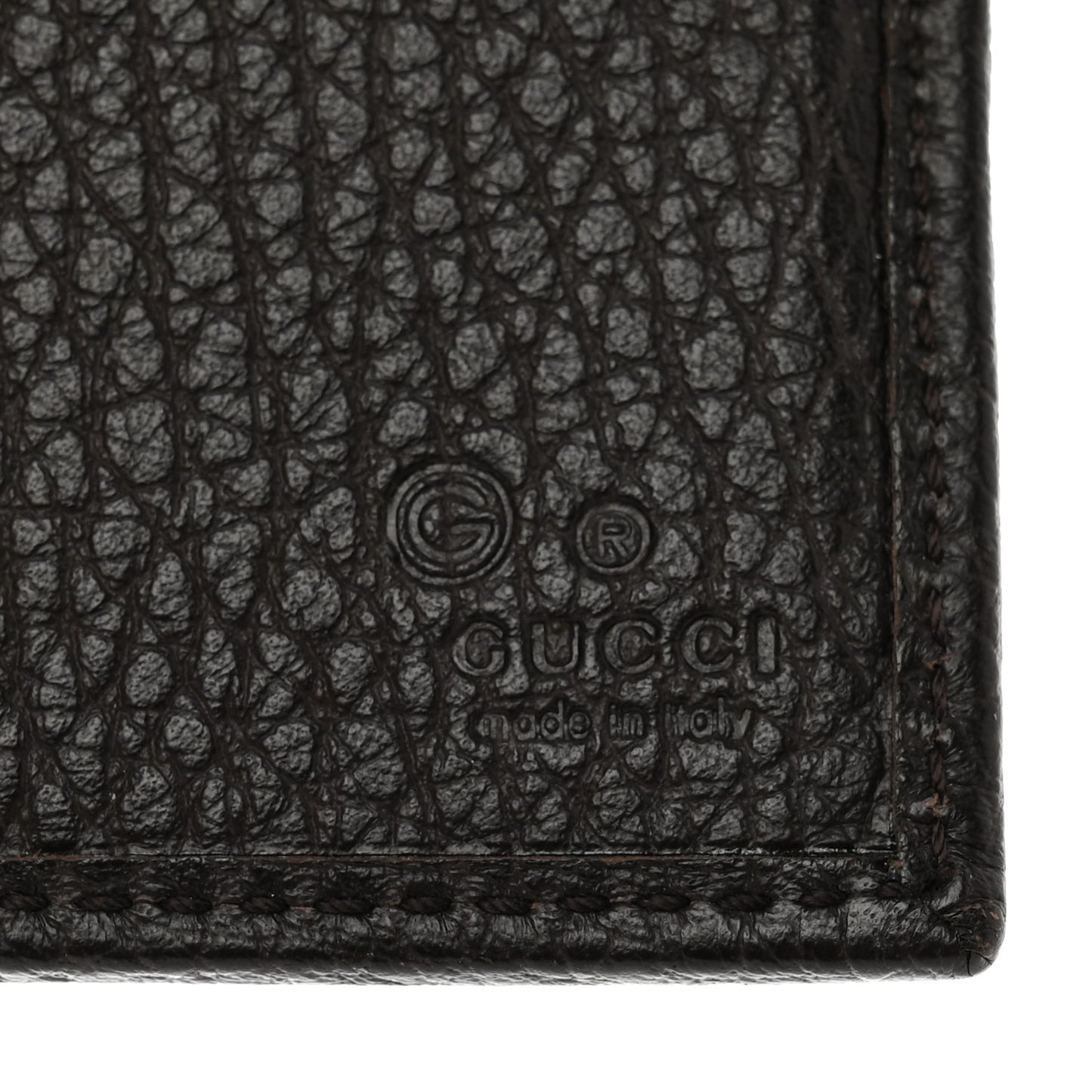 Calfskin Web Bi-Fold Wallet Brown White