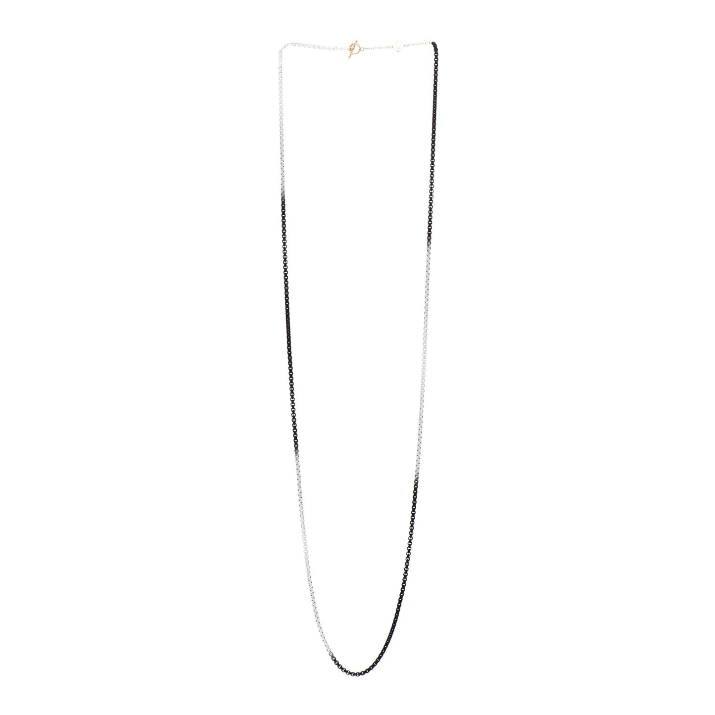 Stainless Steel 14K Yellow Gold Bel Aire Ombre Chain Necklace Black White