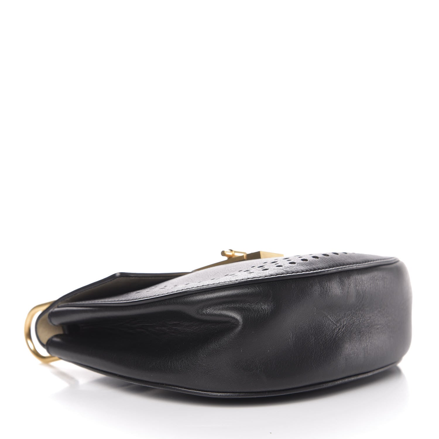 Chloe Calfskin Perforated Drew Shoulder Bag Black 6 of 20