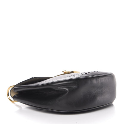 Chloe Calfskin Perforated Drew Shoulder Bag Black 6 of 20