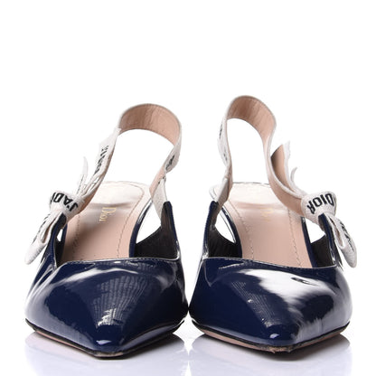 Christian Dior Patent Ribbon J'Adior Slingback 65mm Pumps 40 Blue 2 of 10