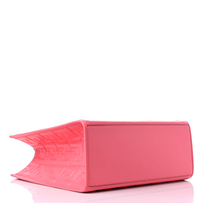 Fendi Vitello Plexiglass FF Embossed Medium Fendi Sunshine Shopper Tote Pink Dalia 3 of 8