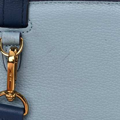 MCM Grained Calfskin Large Milla Convertible Backpack Navy Multicolor 13 of 15