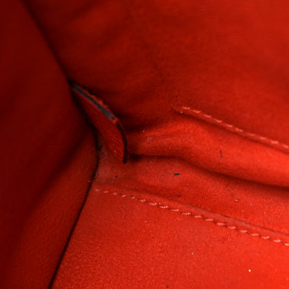 Celine Drummed Calfskin Nano Luggage Vermillion 21 of 25