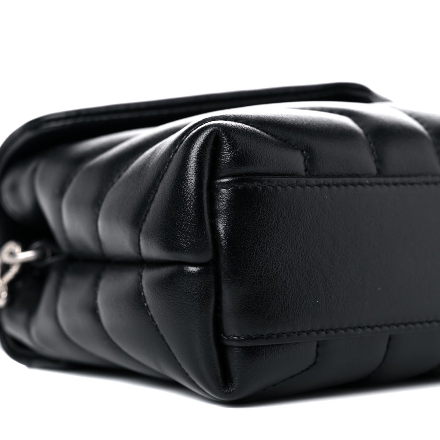 Calfskin Y Quilted Monogram Toy Loulou Crossbody Bag Black