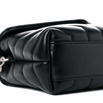 Saint Laurent Calfskin Y Quilted Monogram Toy Loulou Crossbody Bag Black 9 of 16