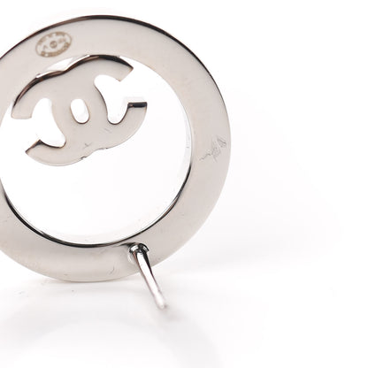 Chanel Crystal CC Round Earrings Silver 5 of 6