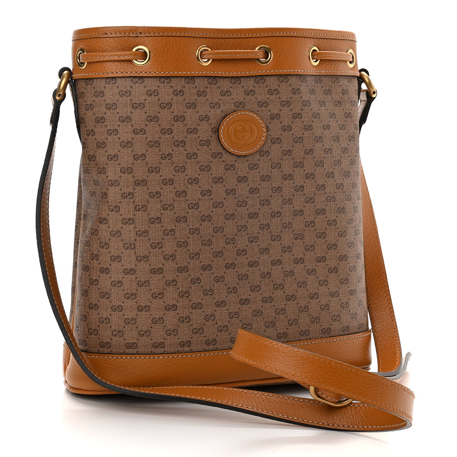 Gucci X DISNEY Mini Vintage GG Supreme Monogram Bucket Bag Beige Vintage Sun Oil 3 of 12