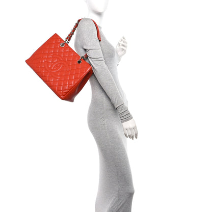 Chanel Caviar Quilted Grand Shopping Tote GST Orange 2 of 12