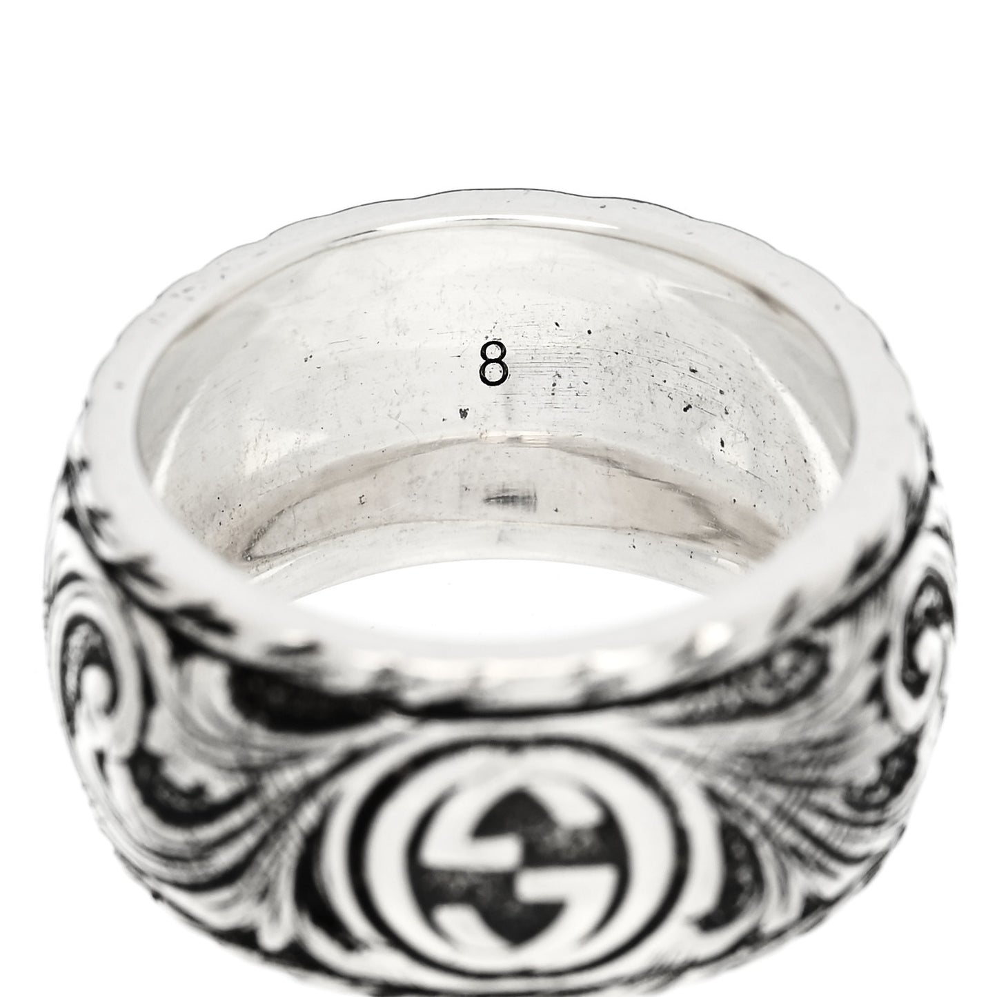 Sterling Silver Thin Feline Band Ring 47 4.25