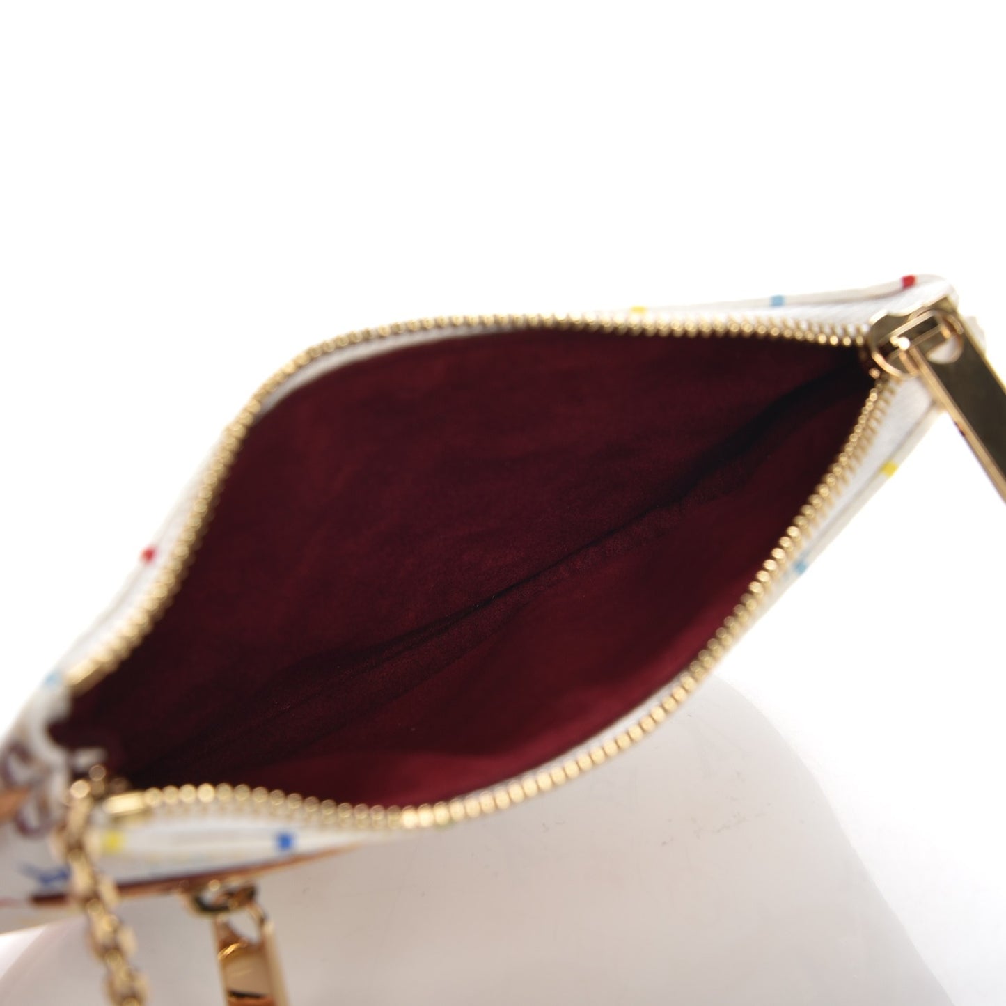 Monogram Multicolor Pochette Plate MM White